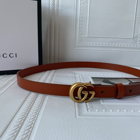 A Double G buckle belt made in our unfinished fade